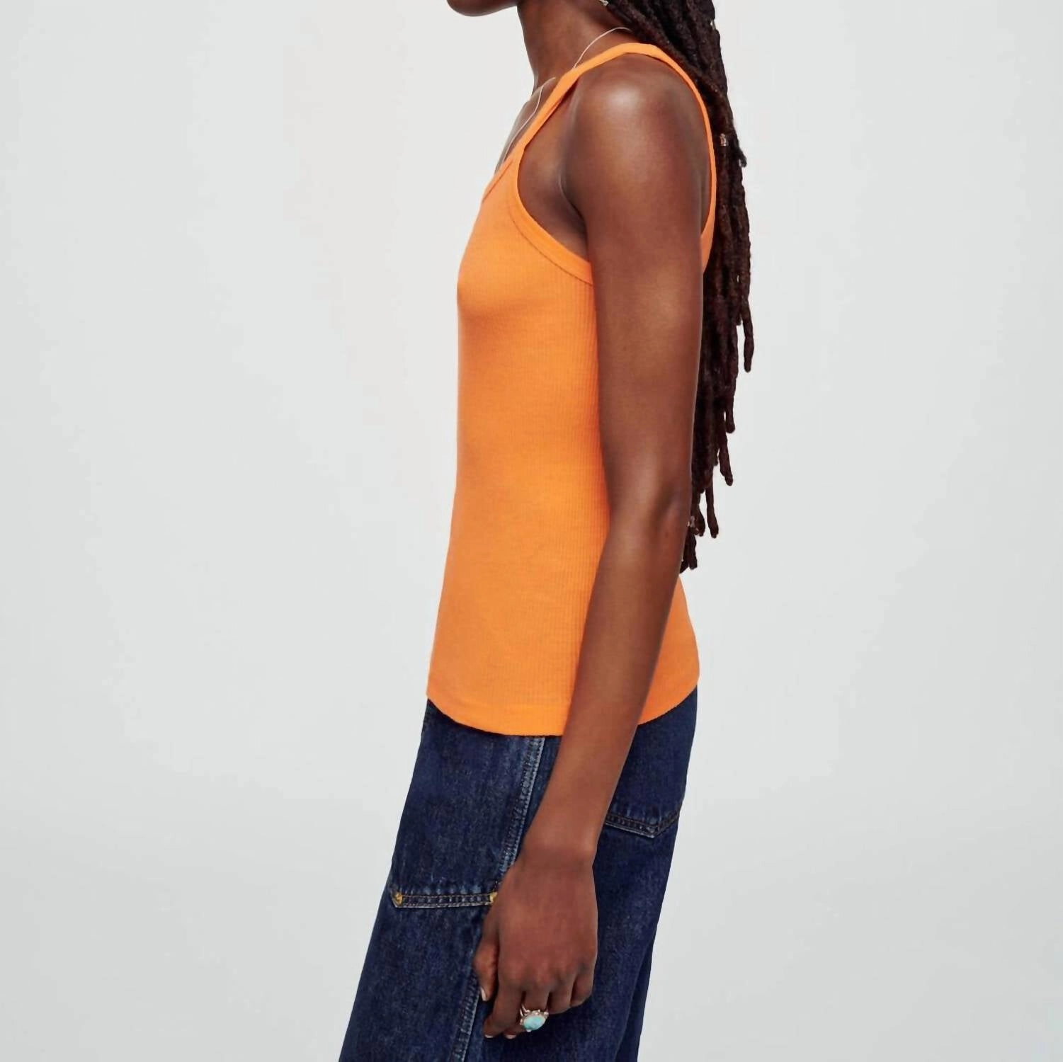 Ribbed Tank In Orange