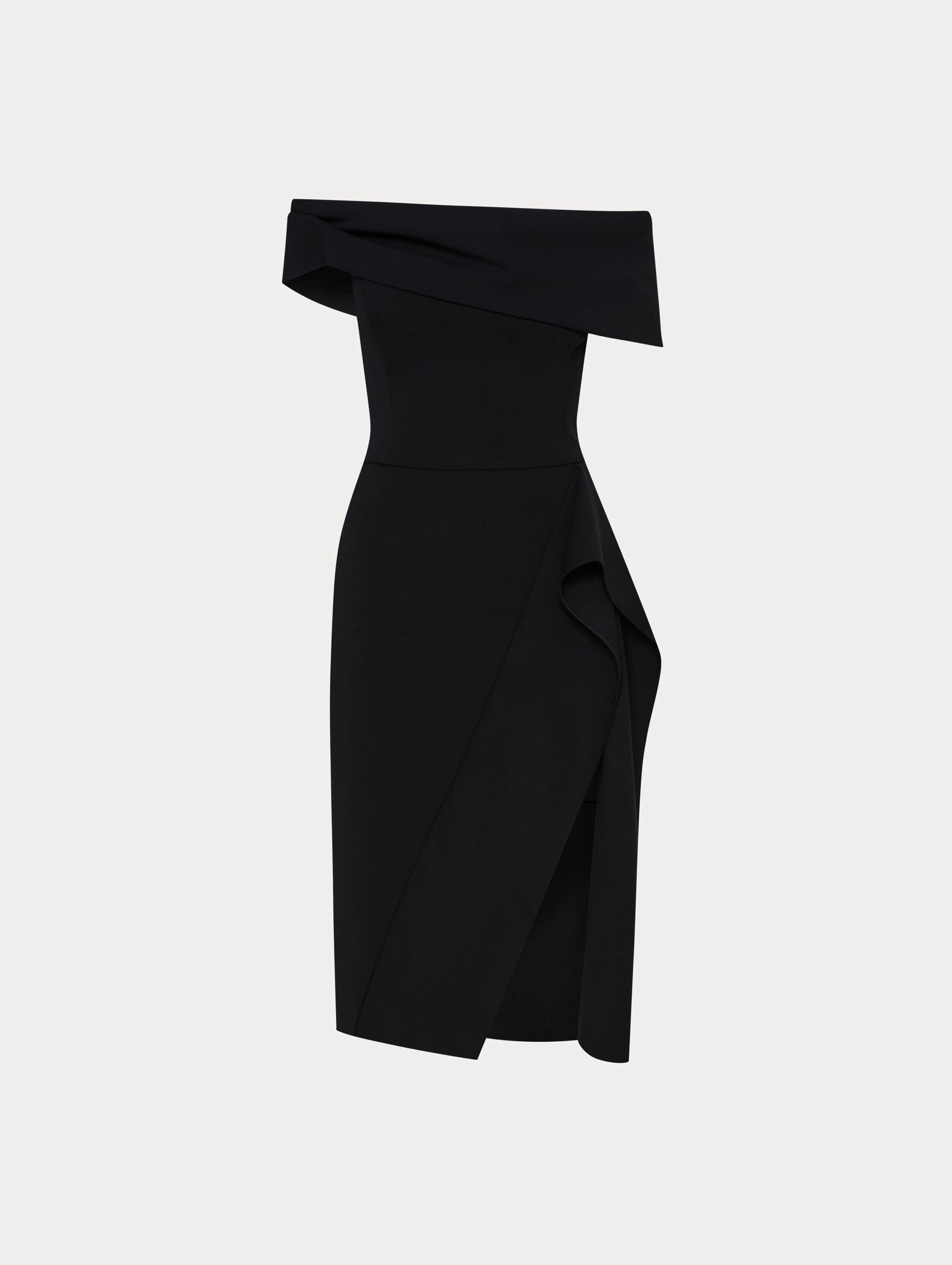 Ribbon-Detailed Off Shoulder Cocktail Dress wrap dresses clearance