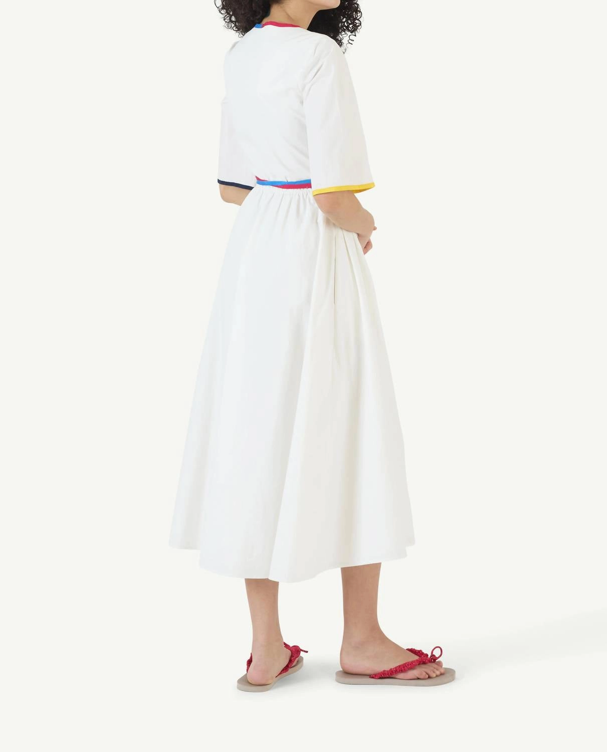 Ribbon Wrap Dress In White