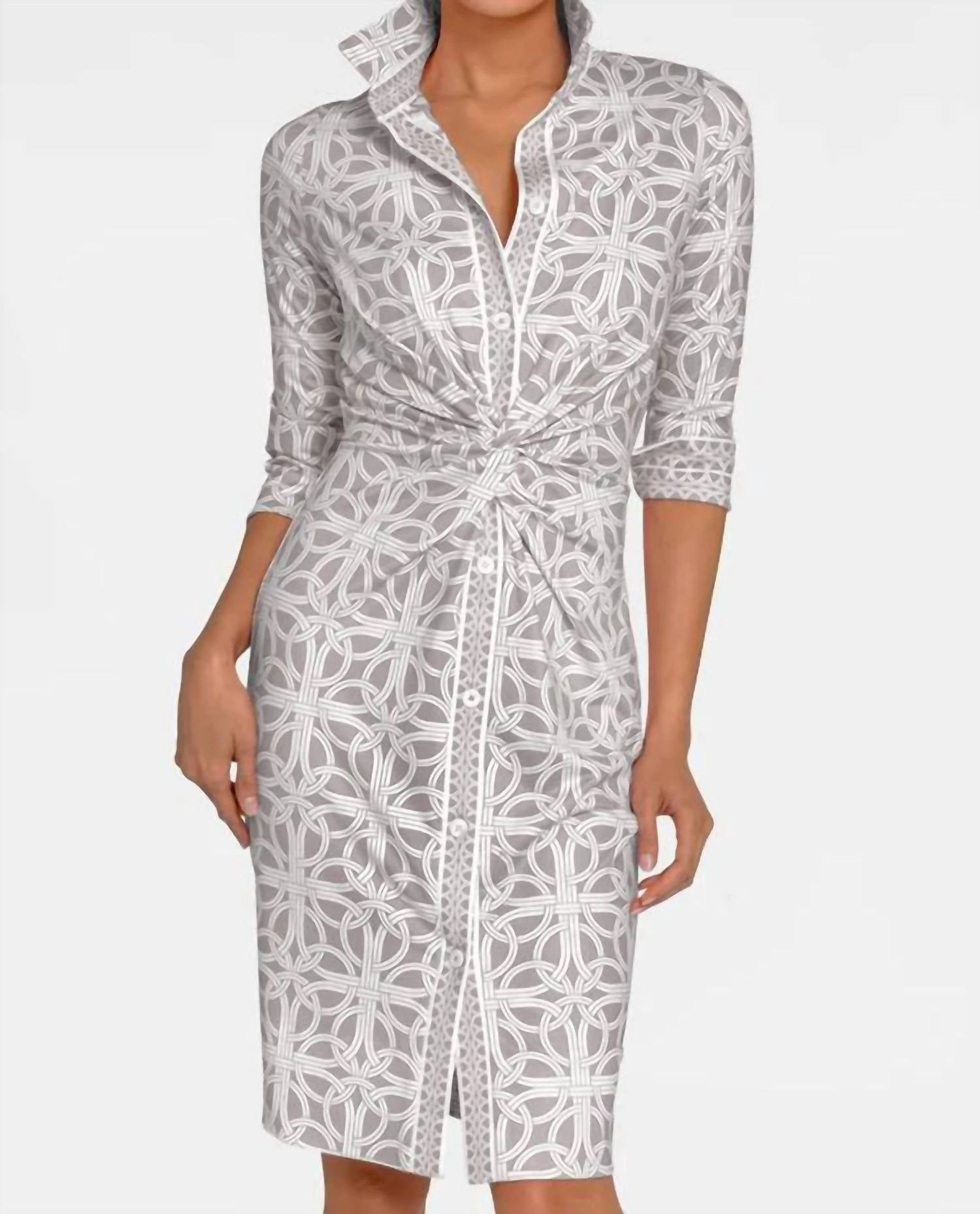 Ring Toss Twist & Shout Dress In Khaki