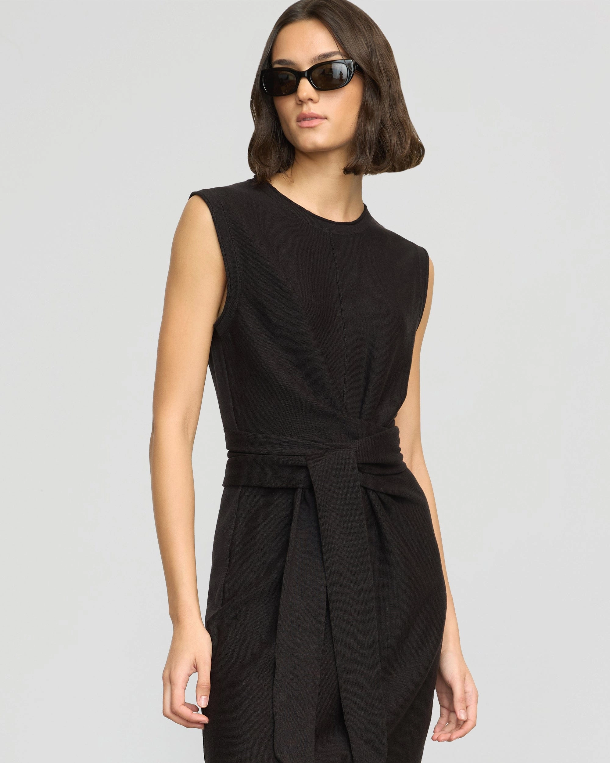 Rini Linen-Cotton Tie-Front Mini Dress