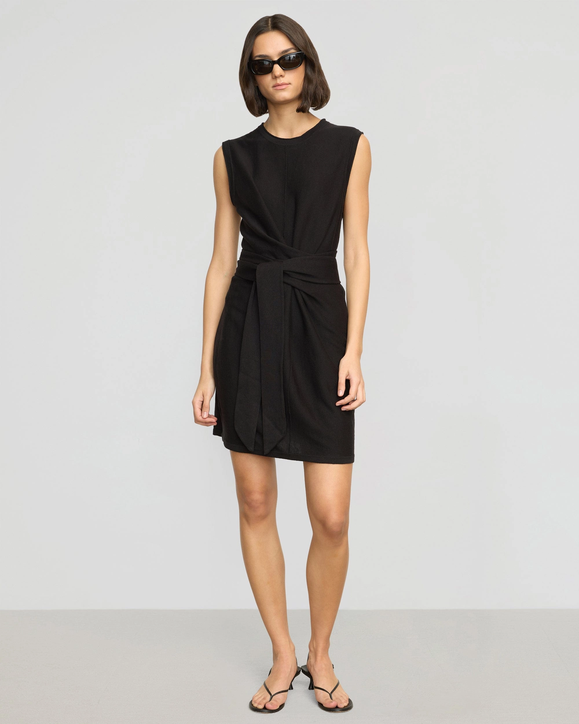 Rini Linen-Cotton Tie-Front Mini Dress