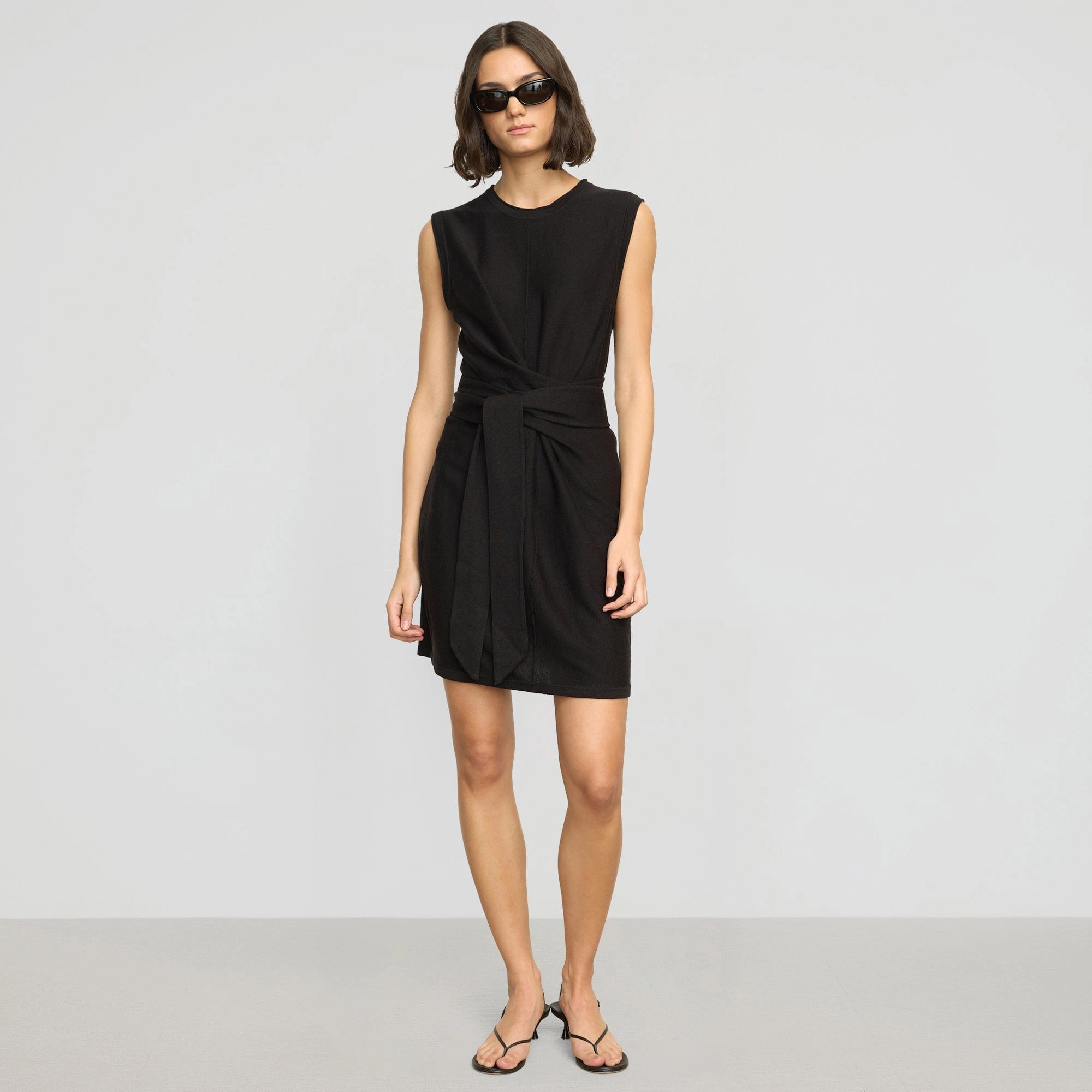Rini Linen-Cotton Tie-Front Mini Dress