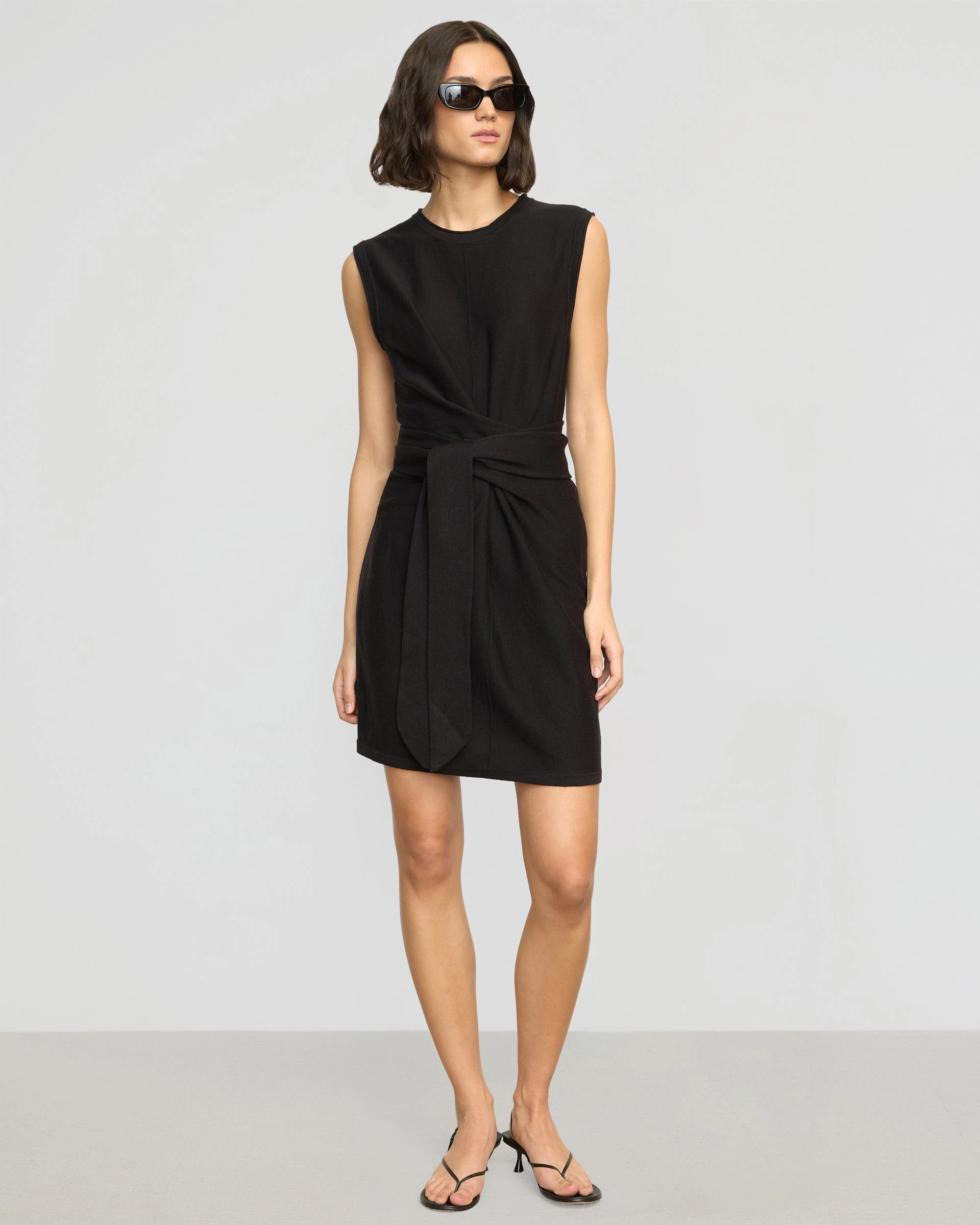 Rini Linen-Cotton Tie-Front Mini Dress