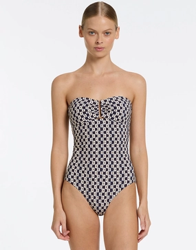 Rio Moulded Bandeau Swimsuit - Ink Jets - Jets swimwear best price