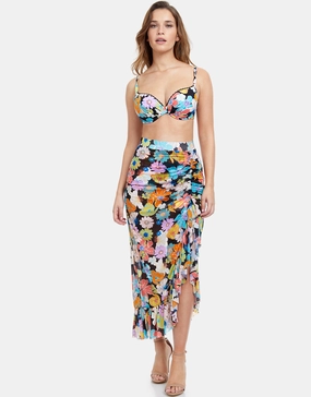 Rising Sun Ruffle Skirt - Black Gottex - Gottex swimsuits discount