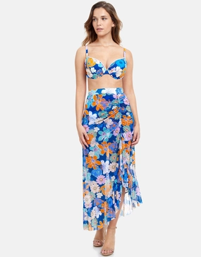 Rising Sun Ruffle Skirt - Blue Gottex - Gottex swimsuits discount