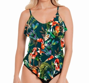 Rita Triple Tiered Tankini Top In Blue Swim Womens - high-neck bikinis cheap