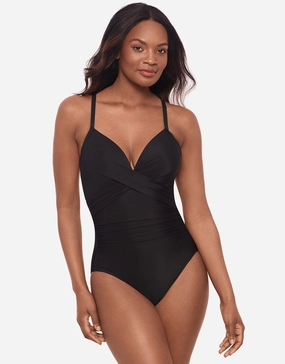 Rock Solid Captivate Swimsuit - Black Miraclesuit - Miraclesuit swimwear clearance