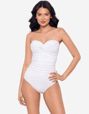 Rock Solid Madrid Swimsuit - White Miraclesuit - Miraclesuit swimwear clearance