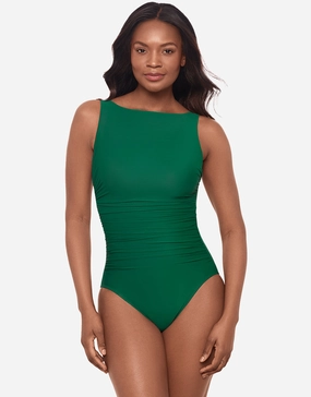 Rock Solid Regatta Swimsuit - Malachite Miraclesuit - Miraclesuit swimwear clearance