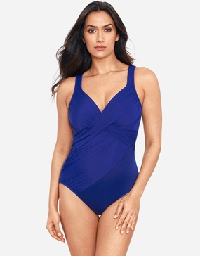 Rock Solid Revele Swimsuit - Azul Blue Miraclesuit - Miraclesuit swimwear clearance