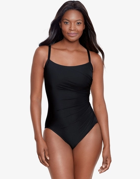 Rock Solid Starr Swimsuit - Black Miraclesuit - Miraclesuit swimwear clearance