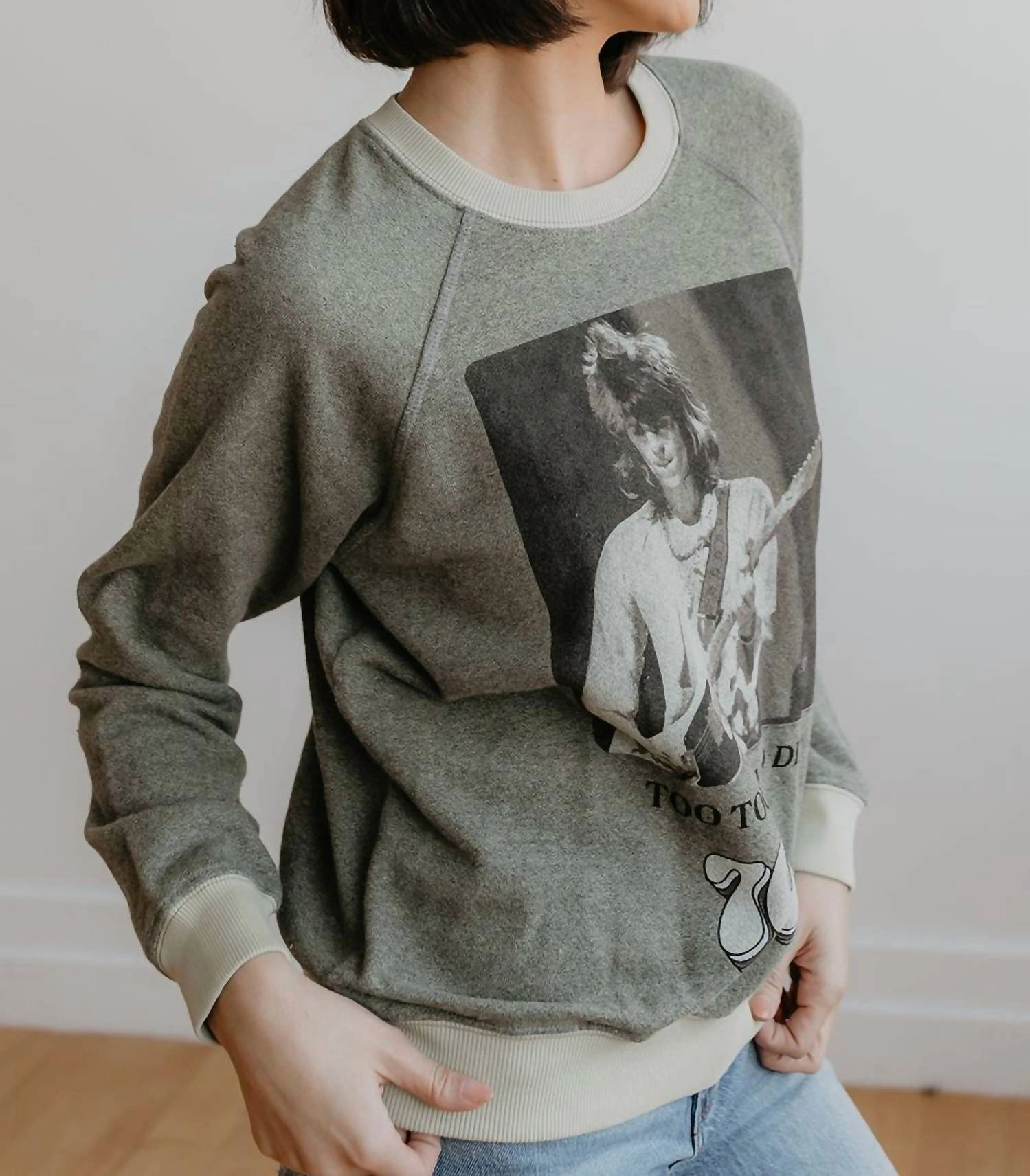 Rolling Stones Too Tough To Die Sweatshirt In Sage Gray