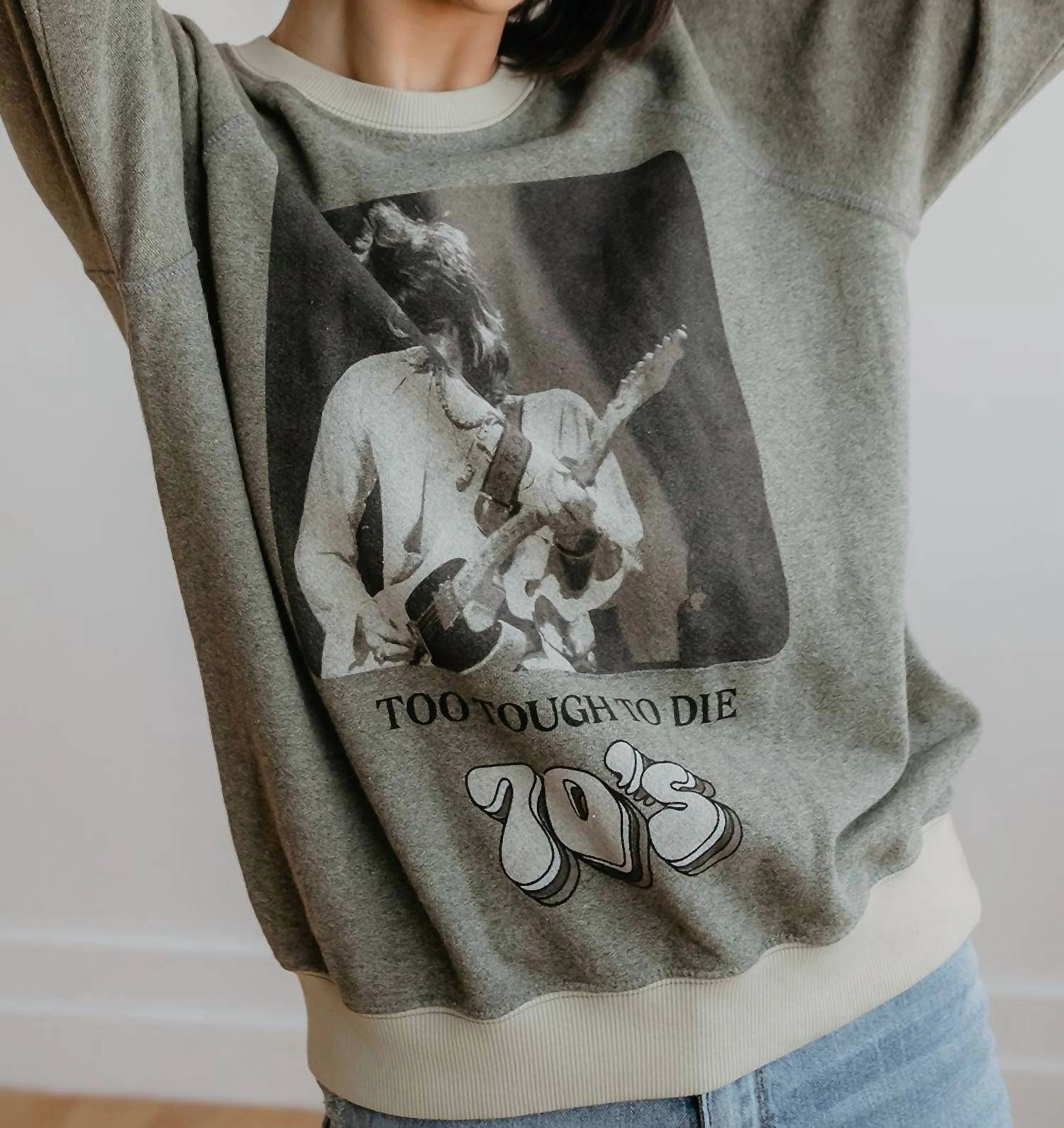 Rolling Stones Too Tough To Die Sweatshirt In Sage Gray