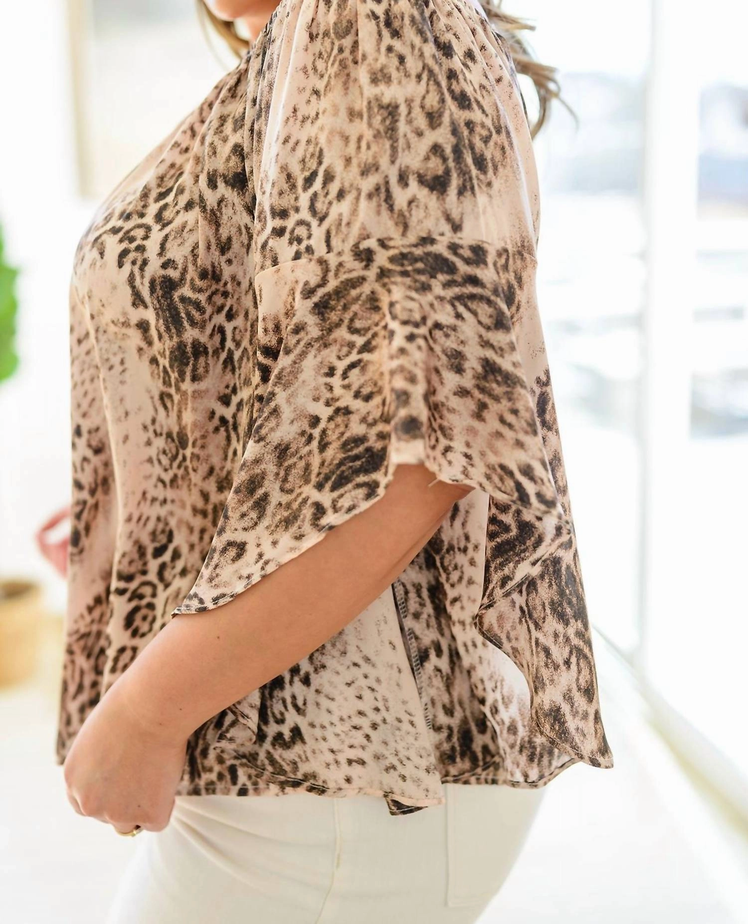Romance Animal Print Blouse In Desert