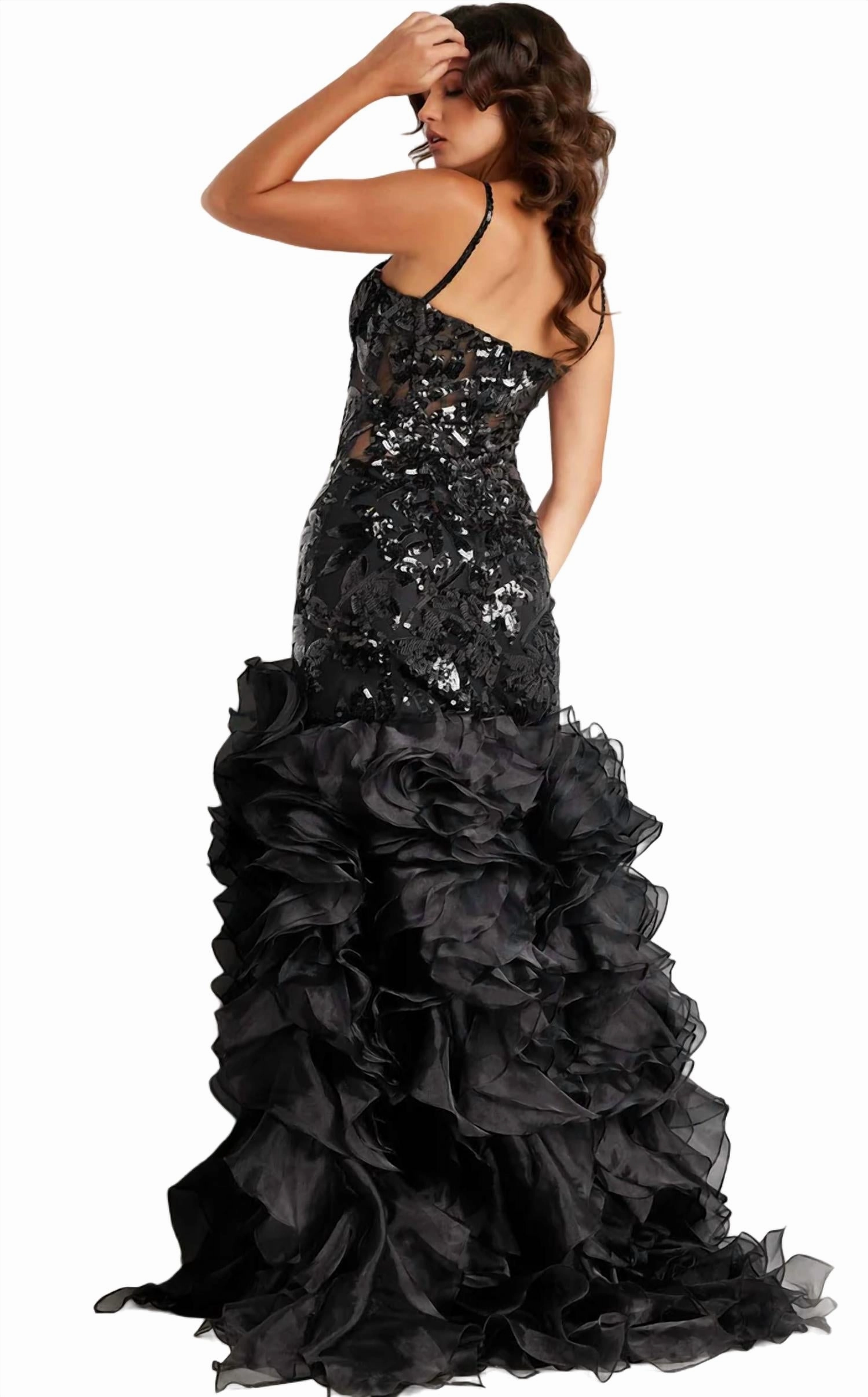 Romantic Sweetheart Maxi Dress In Black