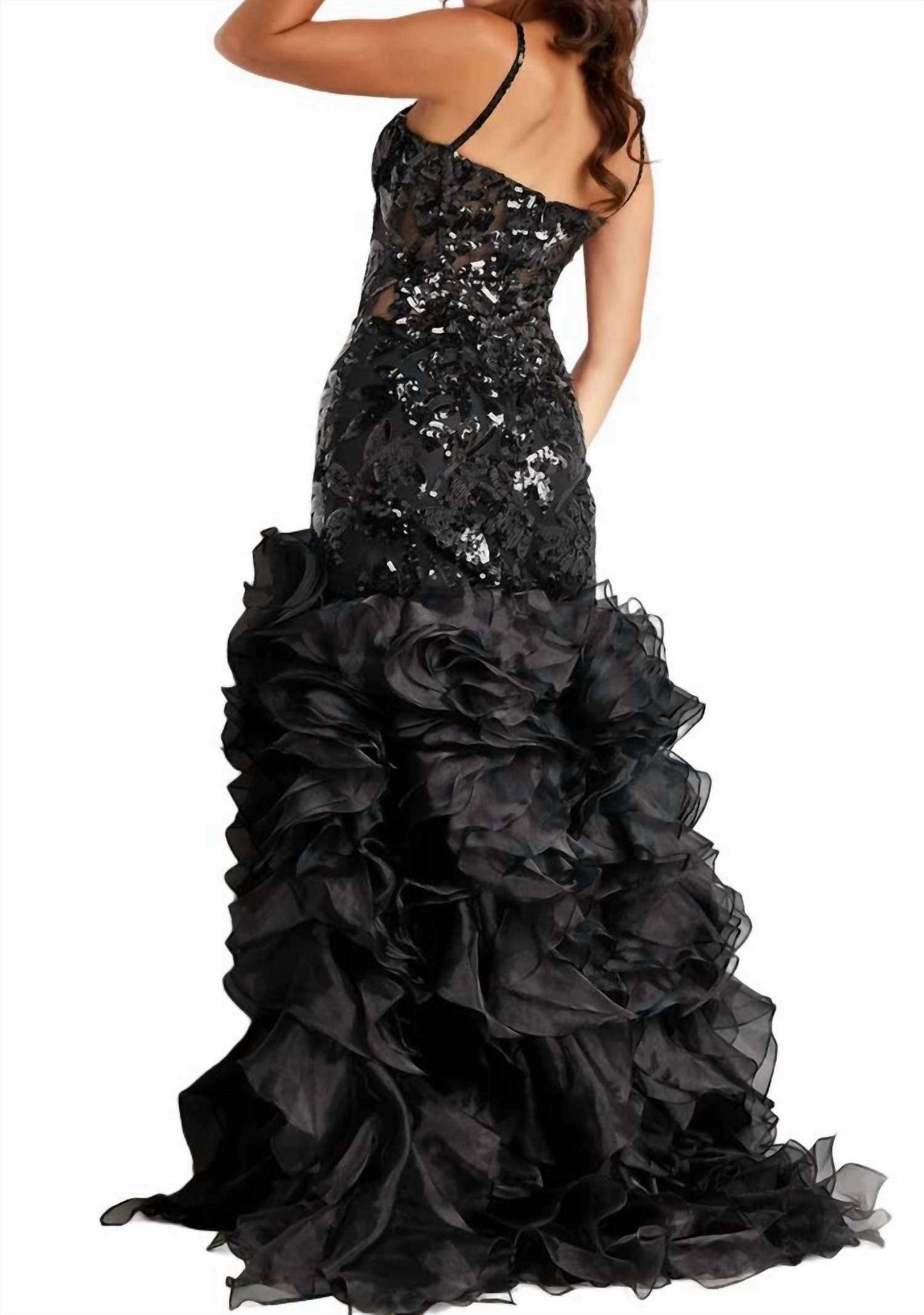 Romantic Sweetheart Maxi Dress In Black