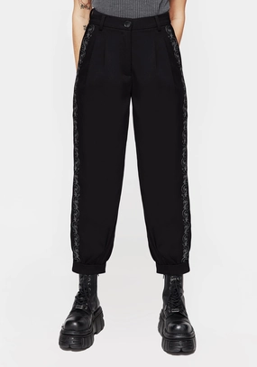 Rosethorn Embroidered Balloon Trousers Bottoms Womens - women's jeans sale