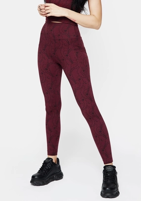 Rosethorn Floral Print Athleisure Sports Leggings Bottoms Womens - women's jeans sale