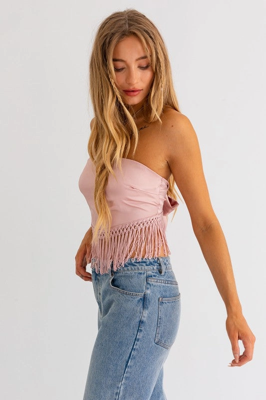 Rosewater Fringe Top - Medium
