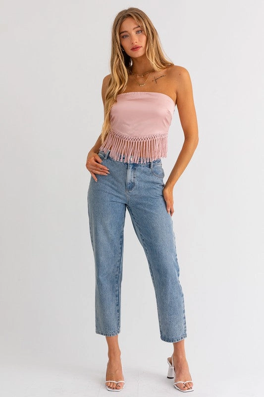 Rosewater Fringe Top - Medium