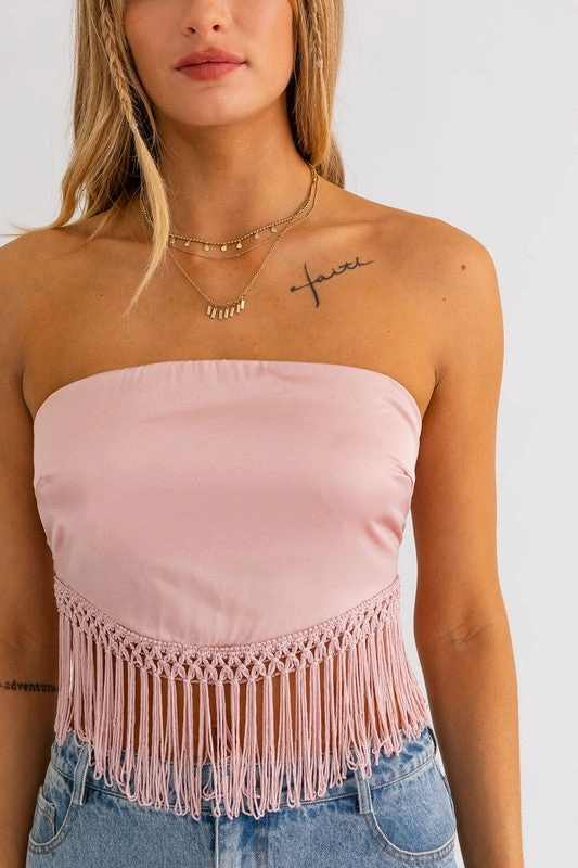Rosewater Fringe Top - Medium