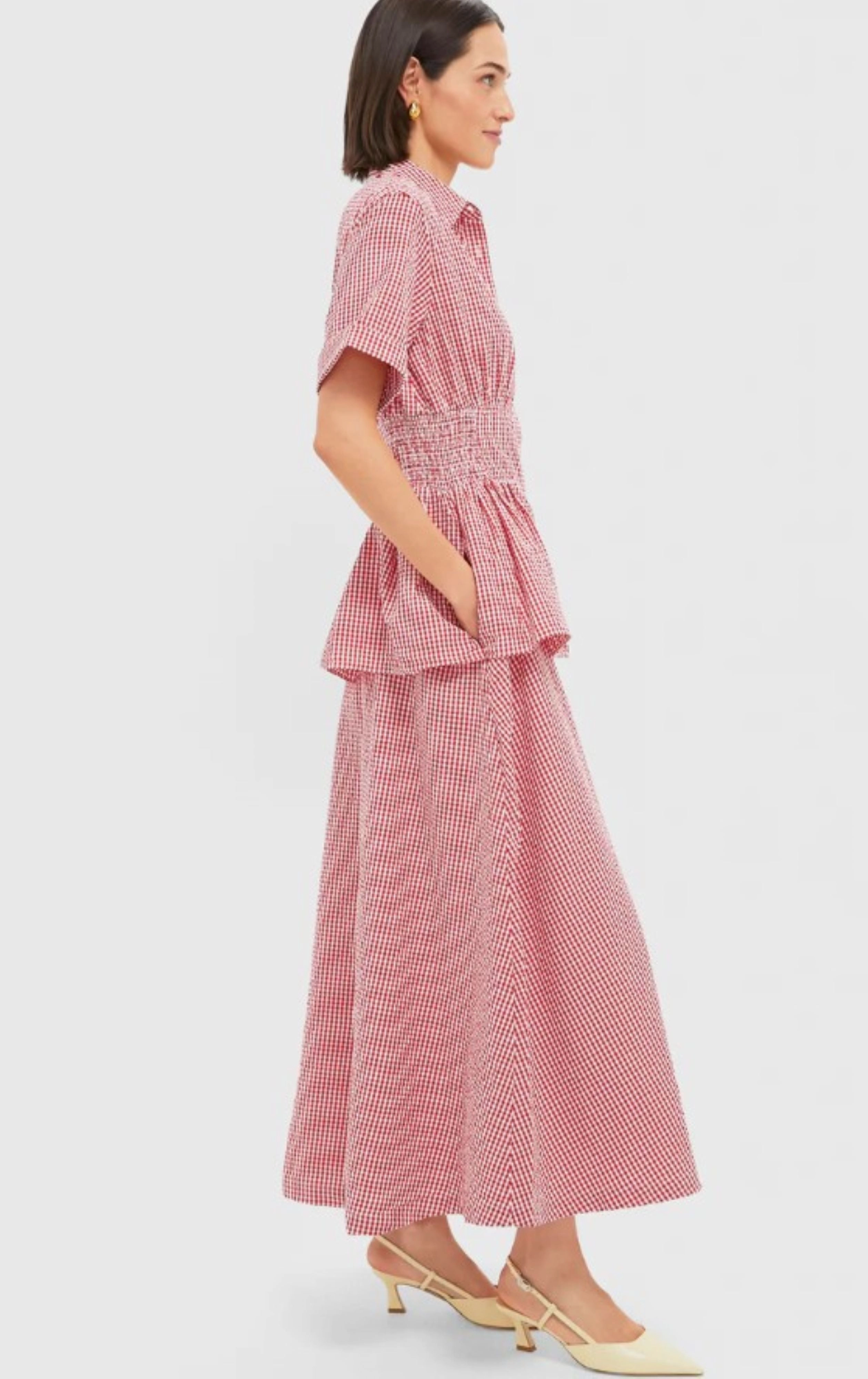 Rosie Assoulin Core Gingham Boogie Woogie Bugle Boy Dress
