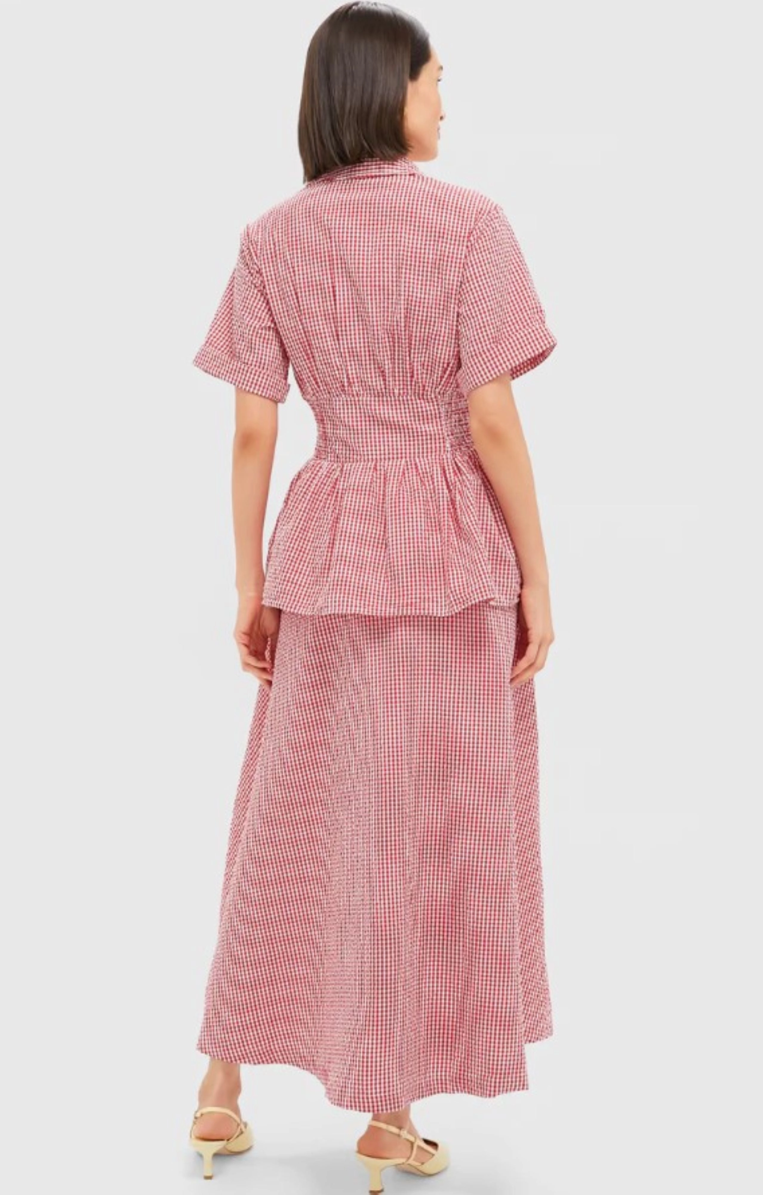 Rosie Assoulin Core Gingham Boogie Woogie Bugle Boy Dress