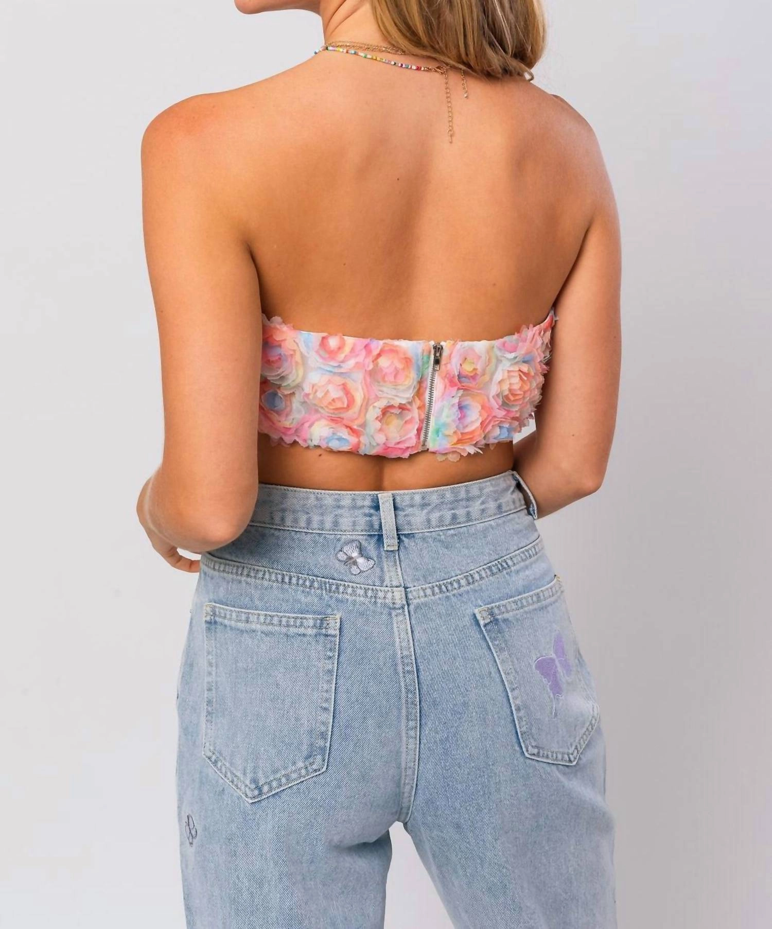 Rosie Floral Tube In Pink Multi