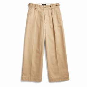 RRL by Ralph Lauren Womens Cropped Cotton Wide-Leg Trouser New Military Khaki womens pants flash sale