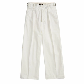 RRL by Ralph Lauren Womens Cropped Poplin Wide-Leg Trouser White womens pants flash sale