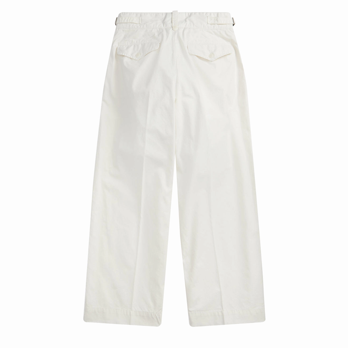 RRL by Ralph Lauren Womens Cropped Poplin Wide-Leg Trouser White