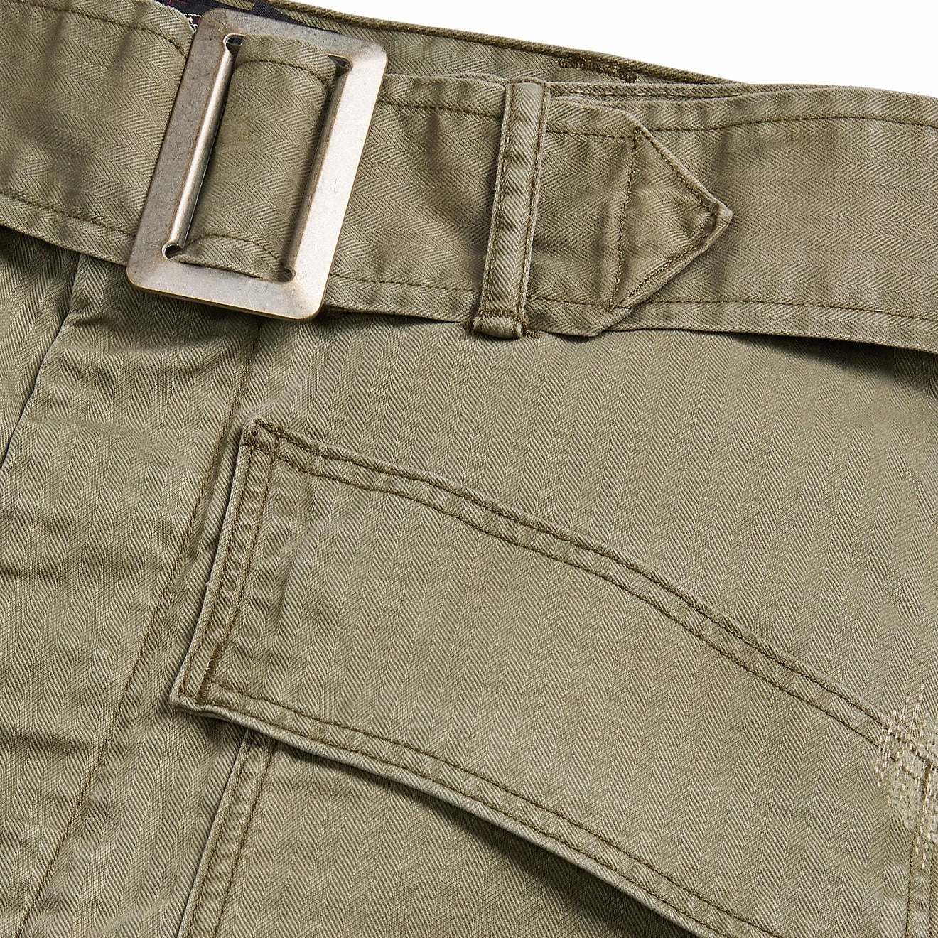 RRL by Ralph Lauren Womens Herrinbone Twill Cargo Trouser Faded Olive