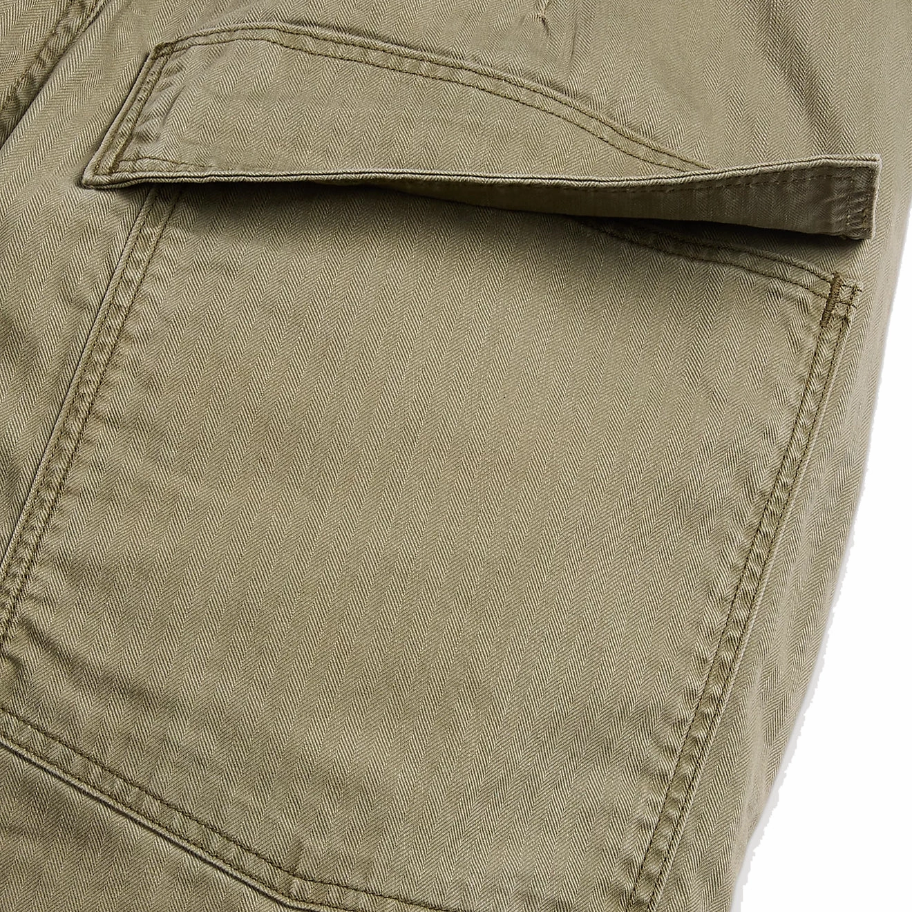 RRL by Ralph Lauren Womens Herrinbone Twill Cargo Trouser Faded Olive