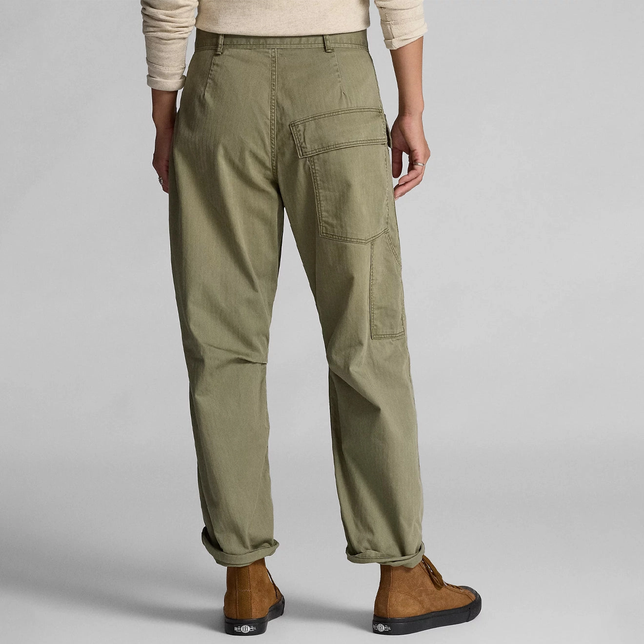 RRL by Ralph Lauren Womens Herrinbone Twill Cargo Trouser Faded Olive