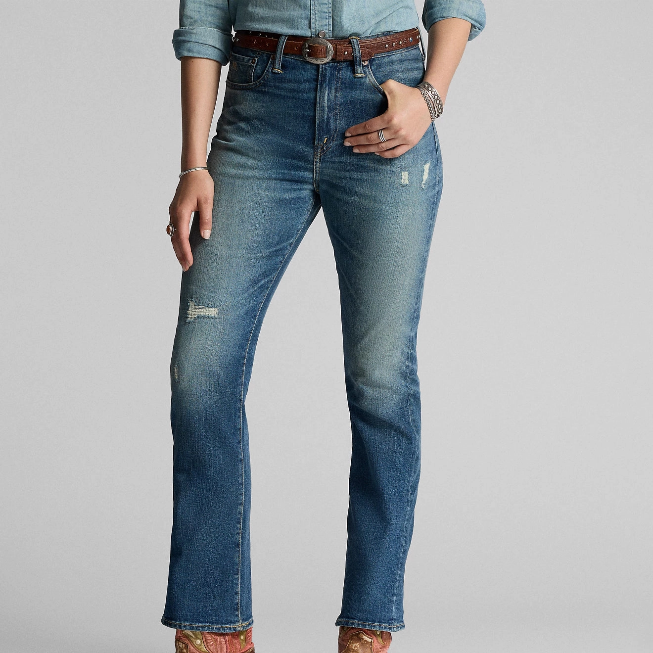 RRL by Ralph Lauren Womens Vintage Boot Eastbend Jean Eastbend Wash