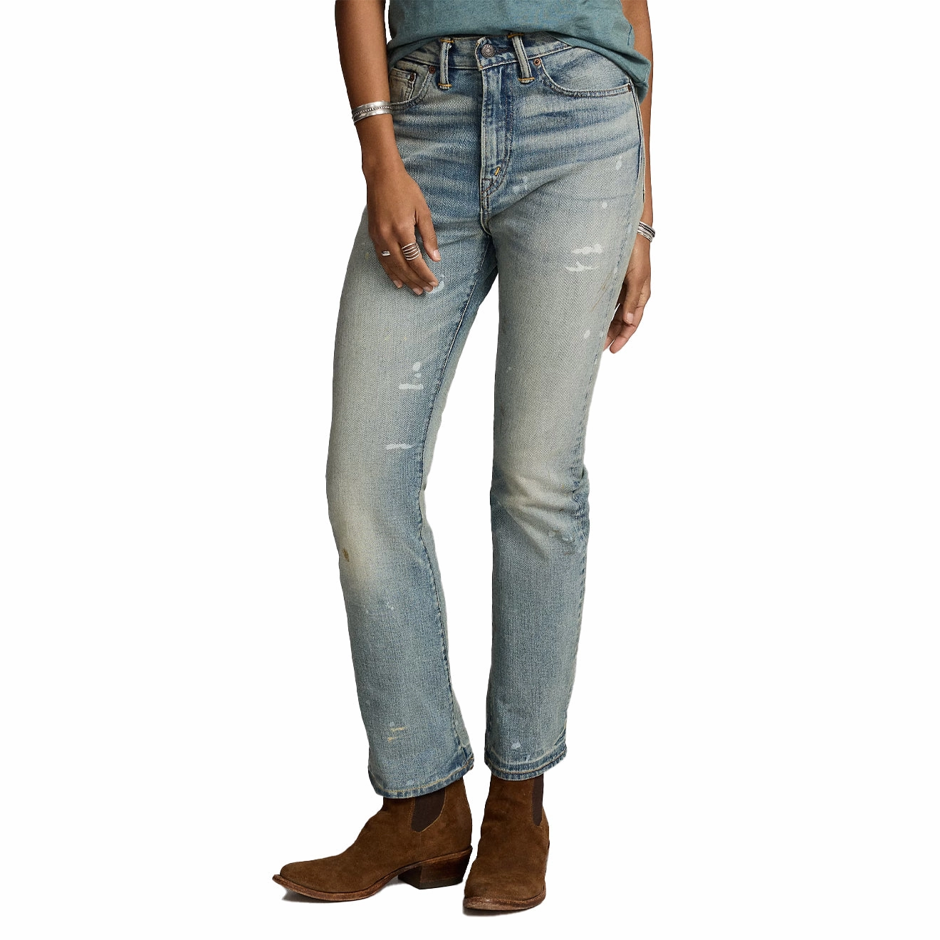 RRL By Ralph Lauren Womens Vintage Boot Leg Stretch Jean Camden Wash