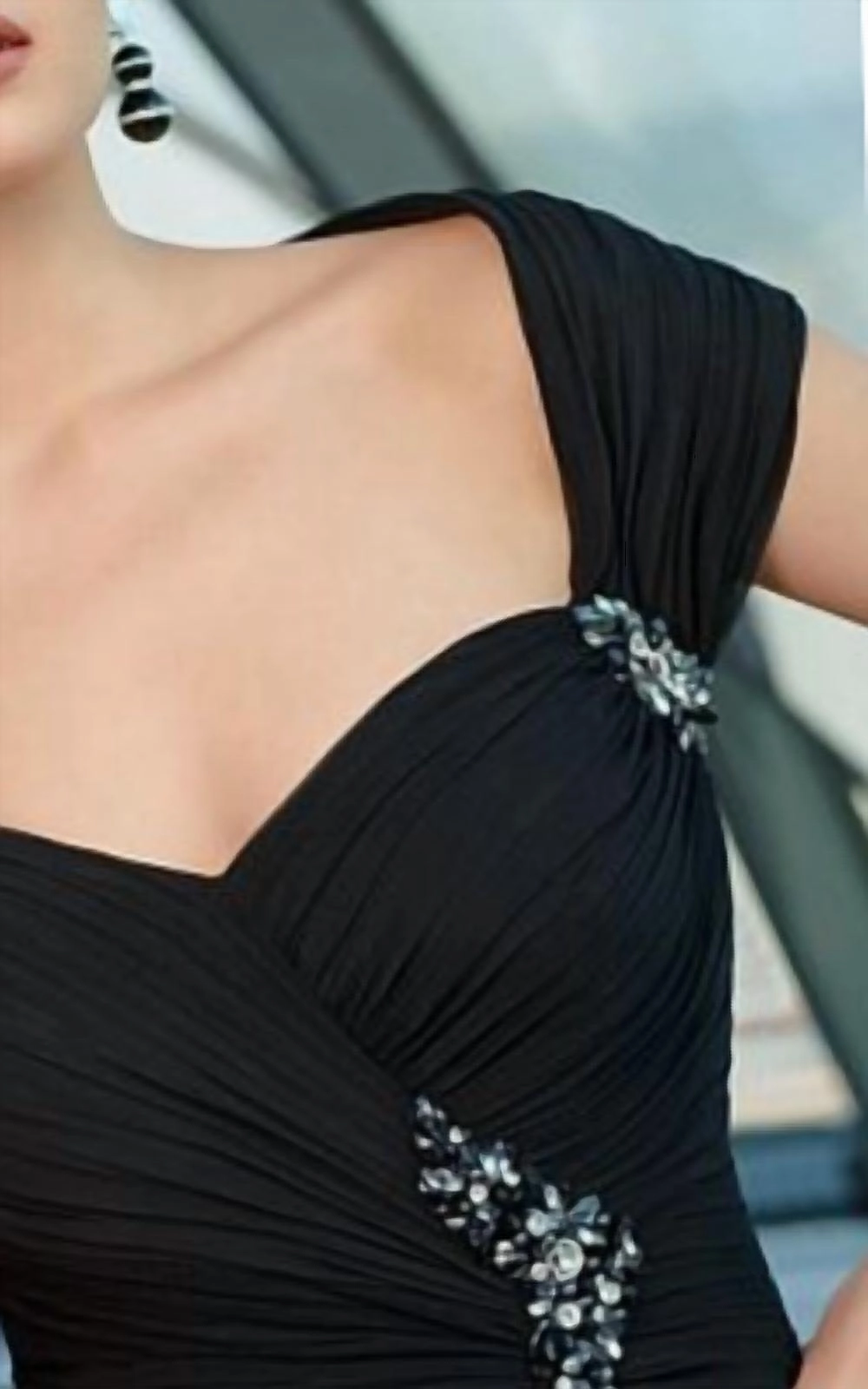 Ruched Cocktail Dress In Black
