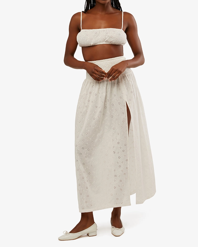 Ruched Eyelet Bra Top