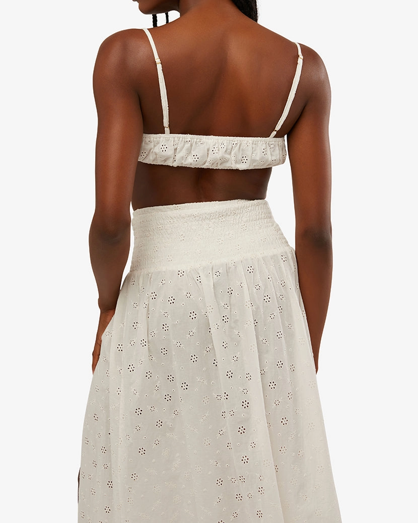 Ruched Eyelet Bra Top