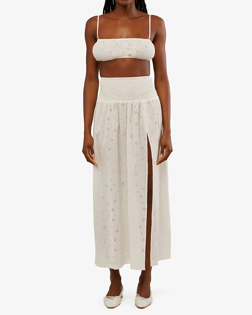 Ruched Eyelet Bra Top