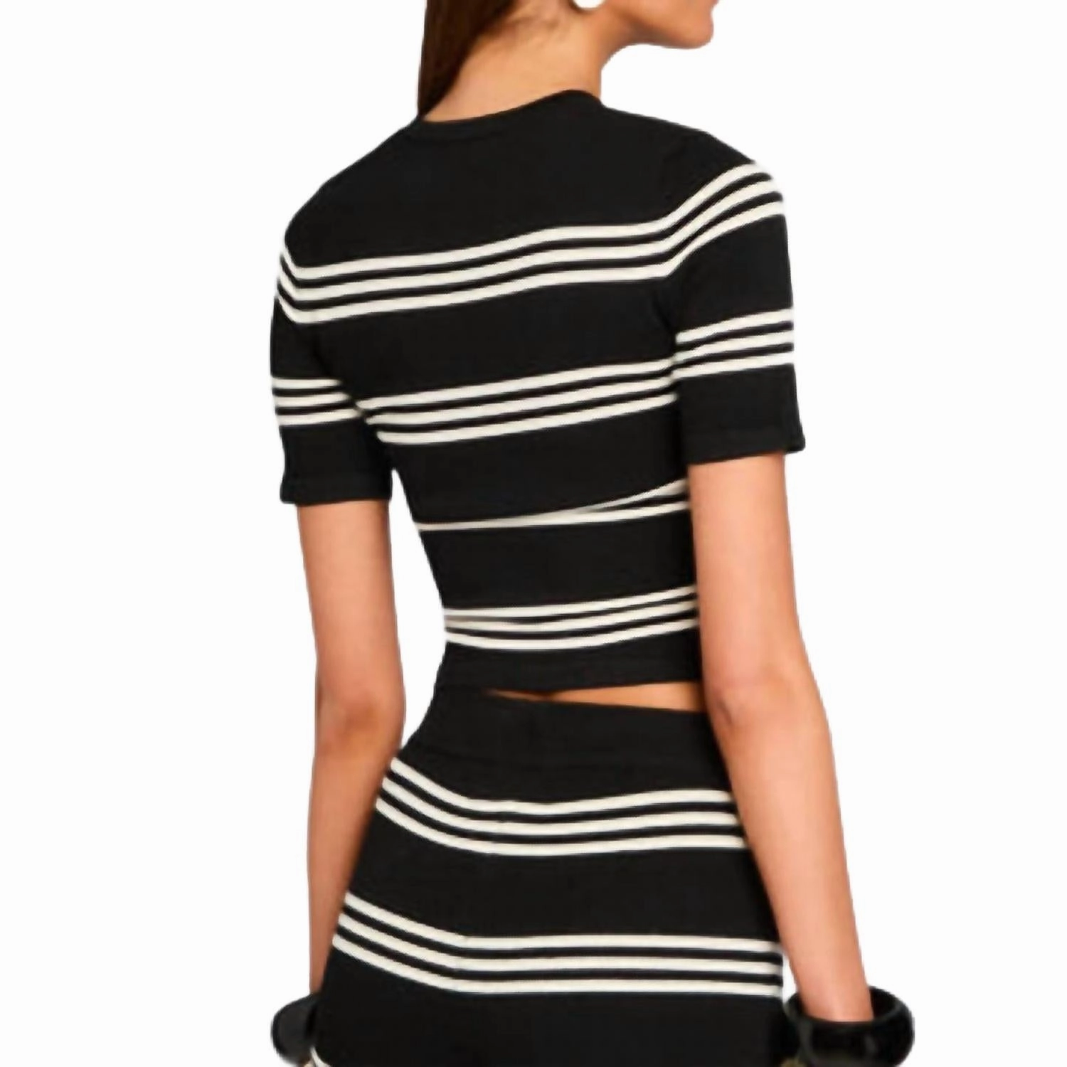Ry Knit Top In Black/eggshell