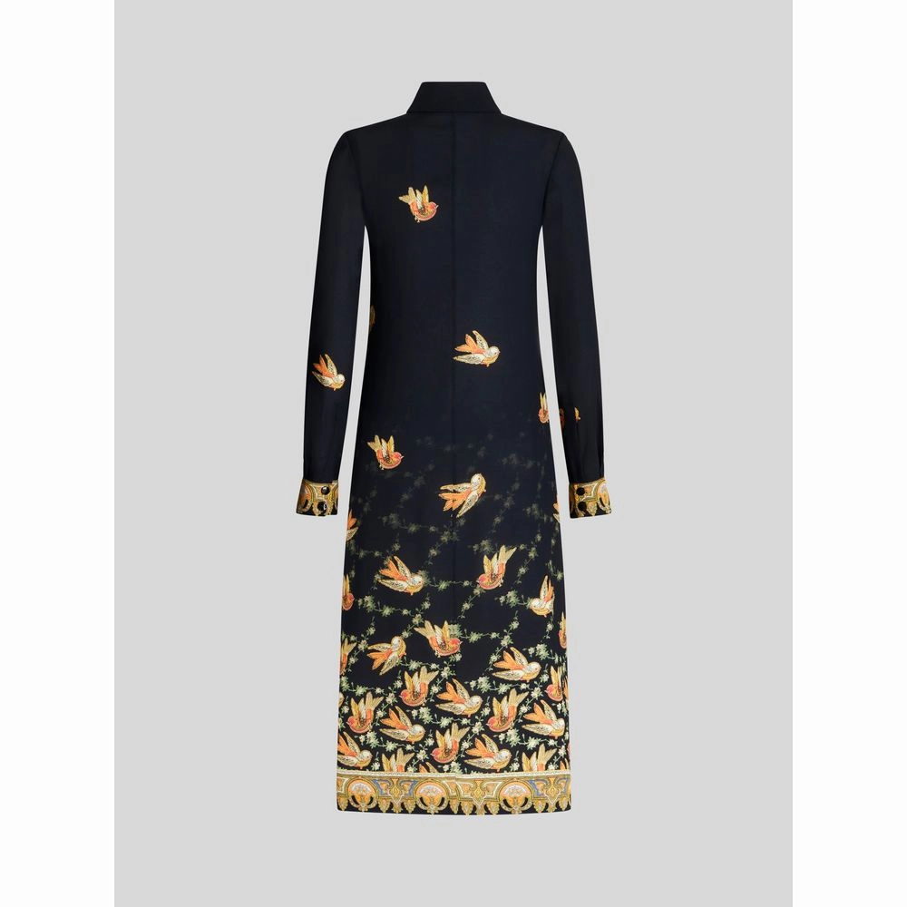Sabl Shirt Dress With Printed Birds