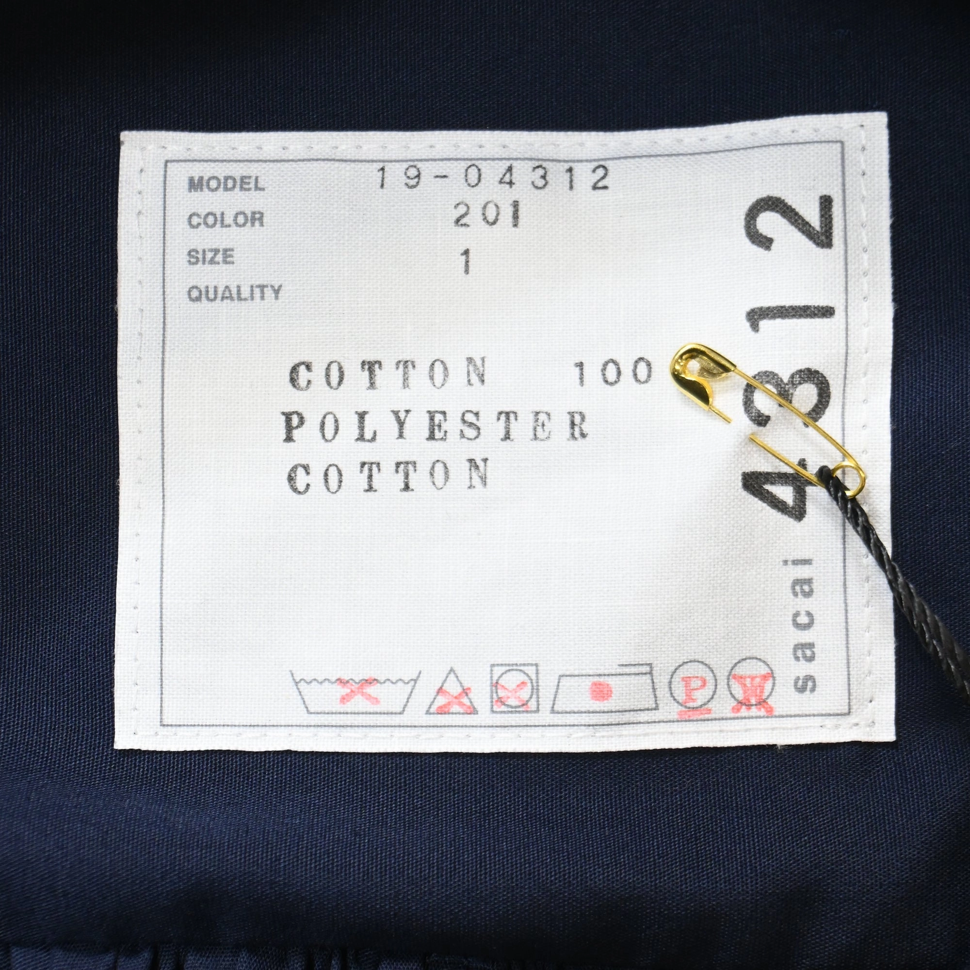 Sacai Draped Lace Inserts T-shirt In Navy Cotton