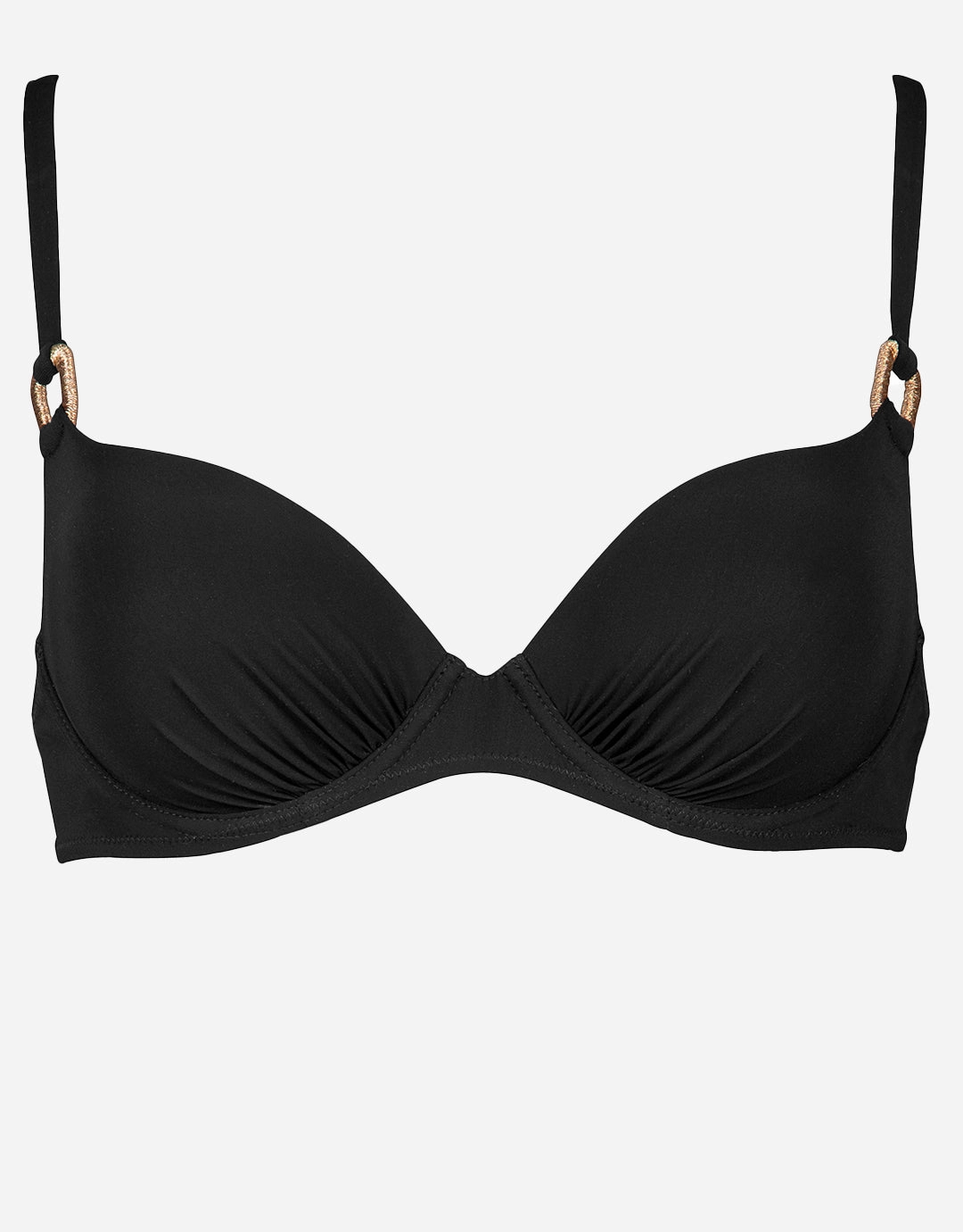 Sailor Luxe Moulded Underwired Bikini Top - Black Maryan Mehlhorn - Maryan Mehlhorn dresses