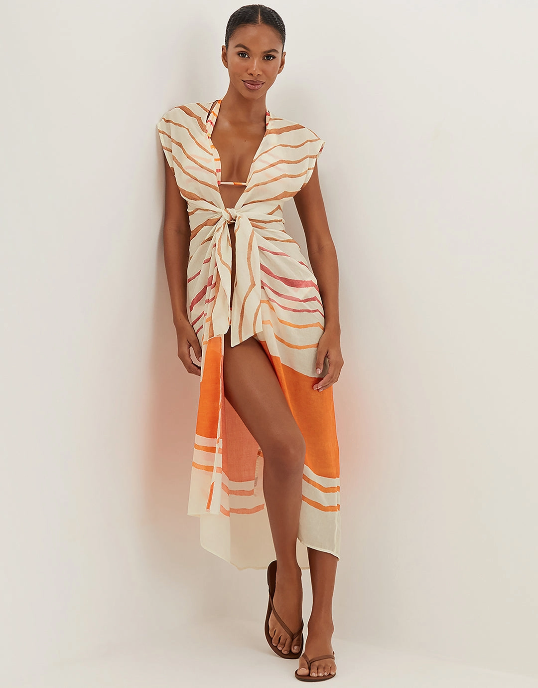 Sandstone Sasha Long Cover Up - Print ViX Paula Hermanny - ViX swimwear outlet