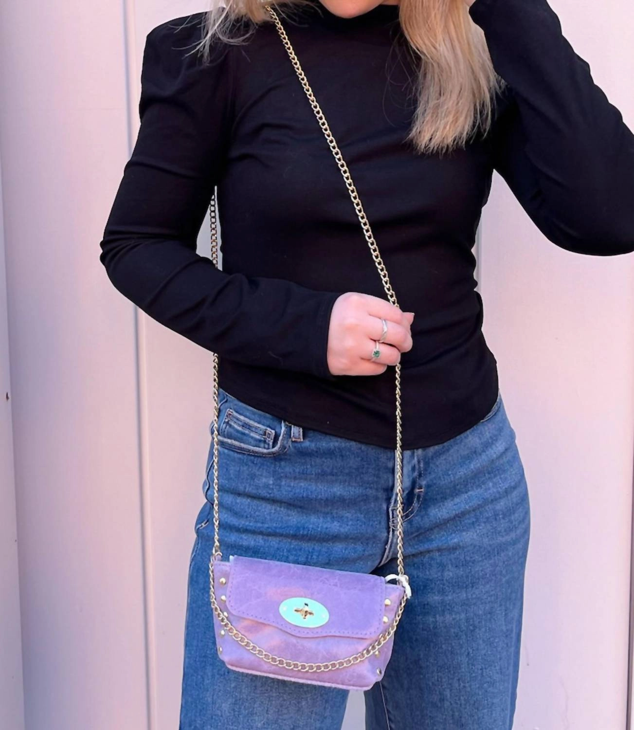 Sara Turtleneck Long Sleeve Top In Black