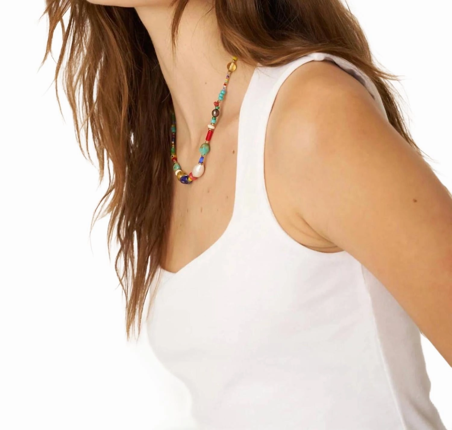 Sarah Square Neck Seamless Tank In White