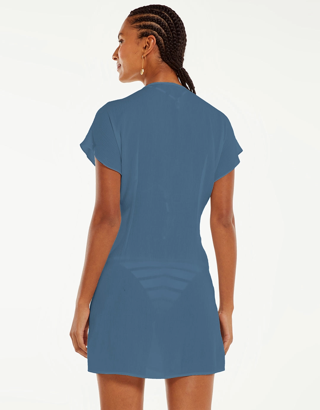Sasha Short Cover Up - Blue Grey